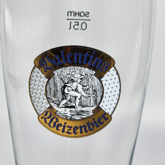 Valentin Weizenbier 0.5L Glass With Gold Rim & Logo Vintage Design - Picture 2 of 12
